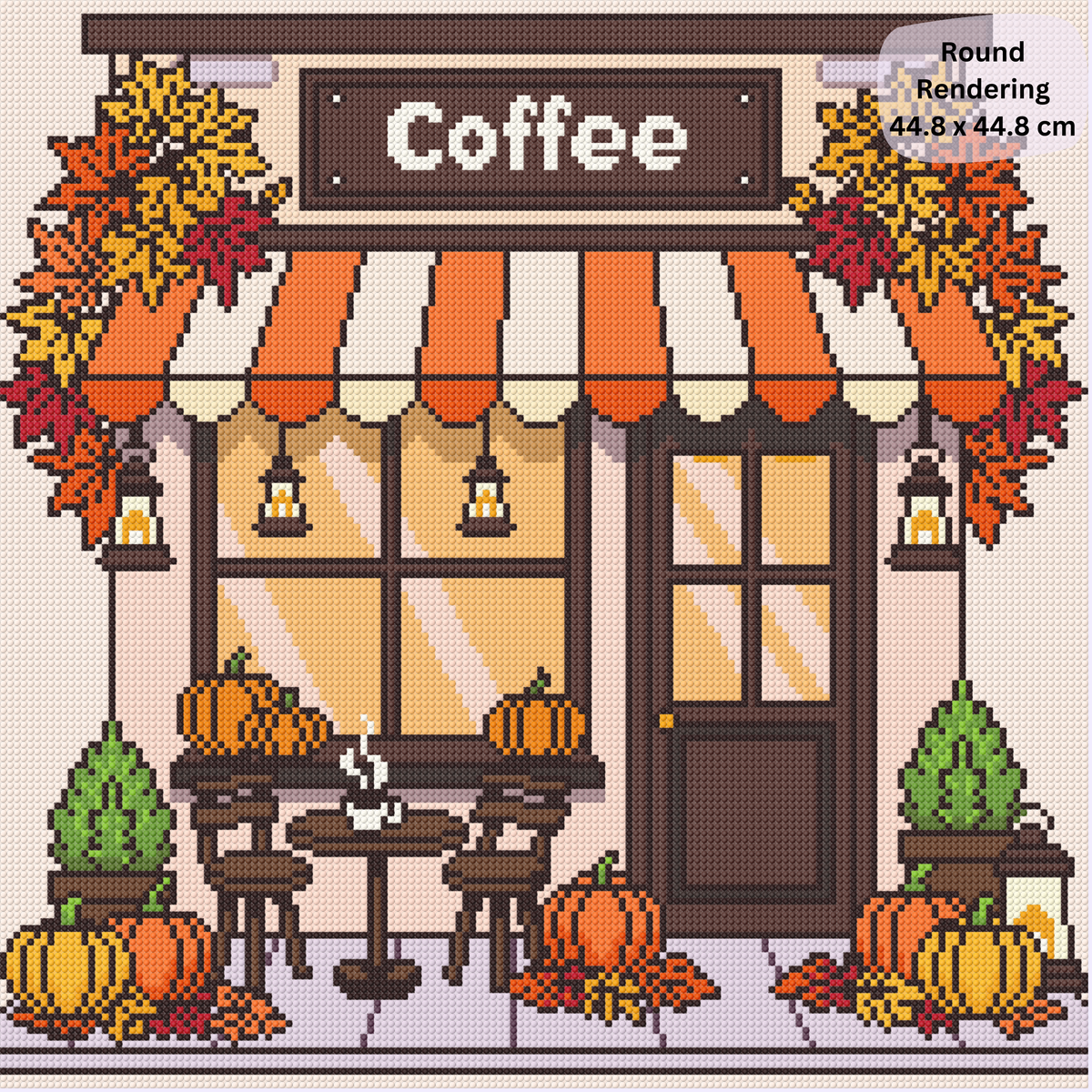 Pumpkin Brew Cafe Hand-Rendered Diamond Painting Collection