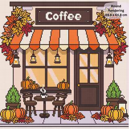 Pumpkin Brew Cafe Hand-Rendered Diamond Painting Collection