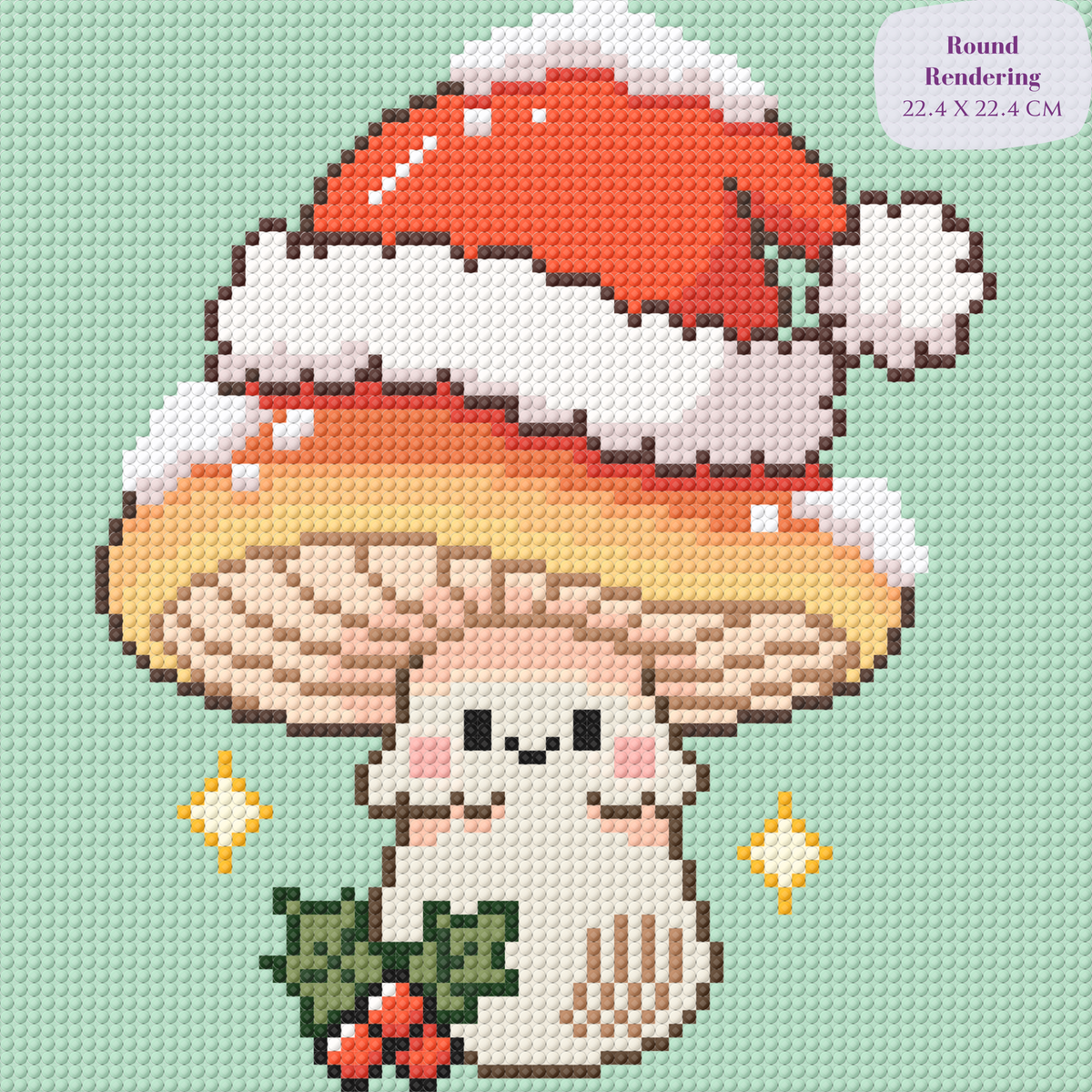 Merry Munchshroom Hand-Rendered Diamond Painting