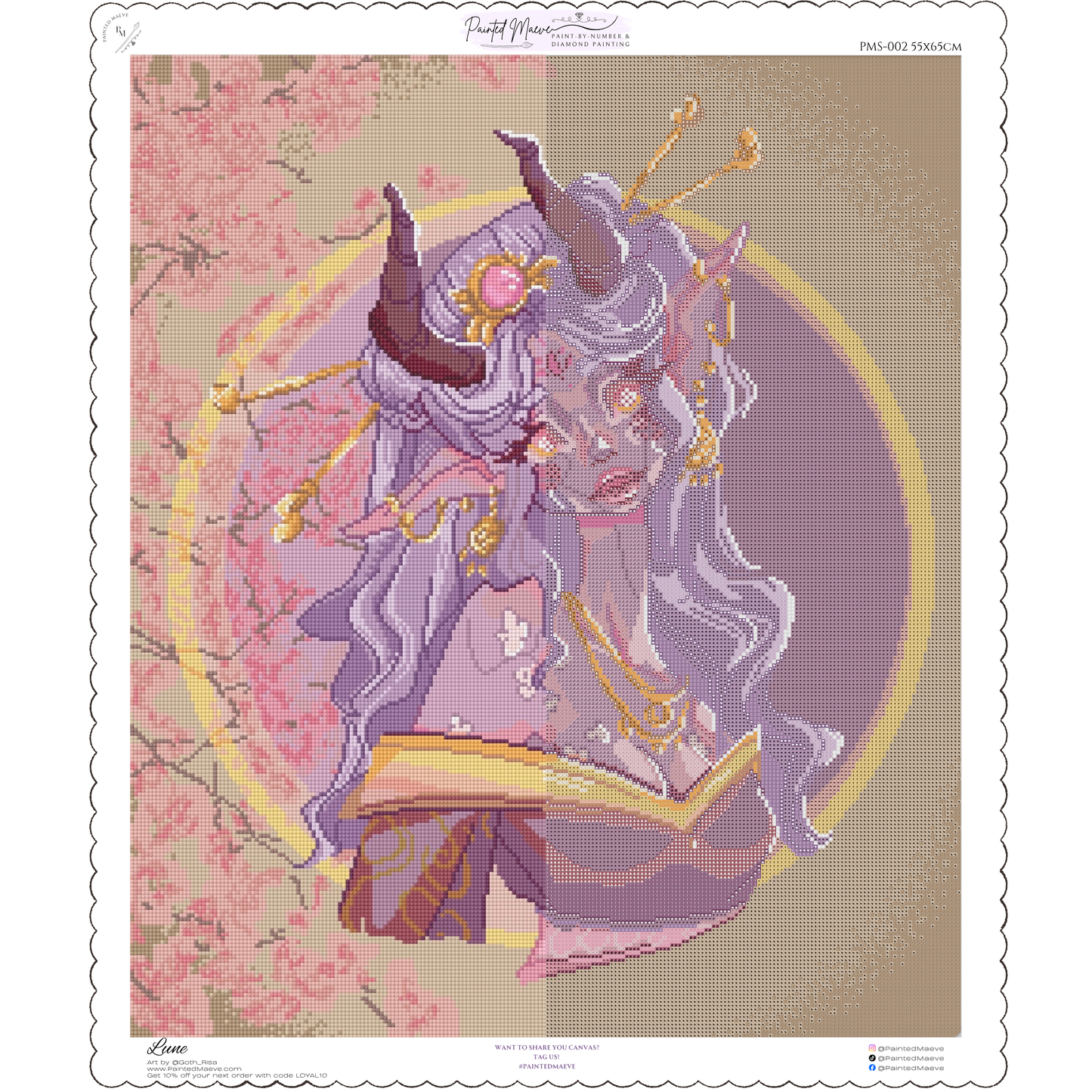 Lune: Hand-Rendered Diamond Painting