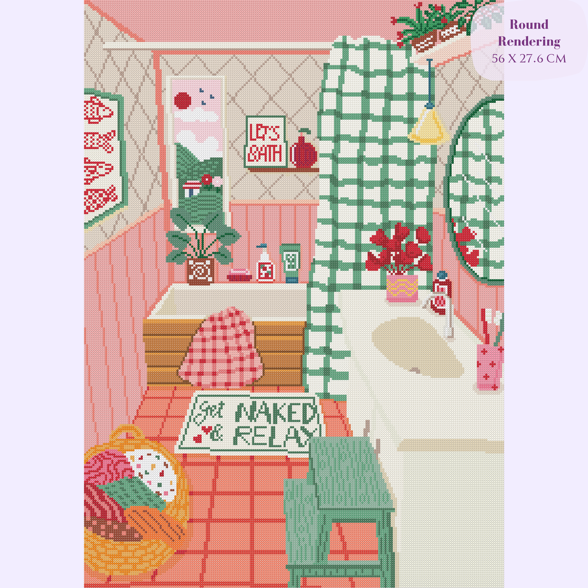 Cozy Bathroom Hand-Rendered Diamond Painting