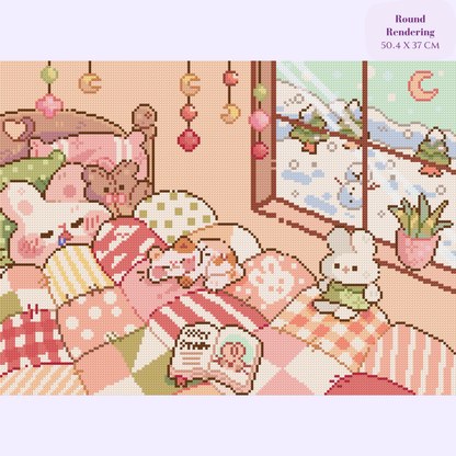 Winter is for Naptime Hand-Rendered Diamond Painting