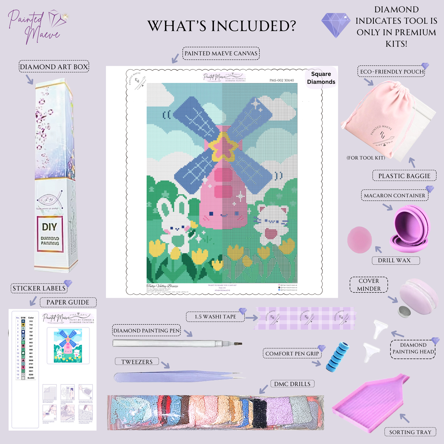 Tulip Valley Breeze: Hand-Rendered Diamond Painting