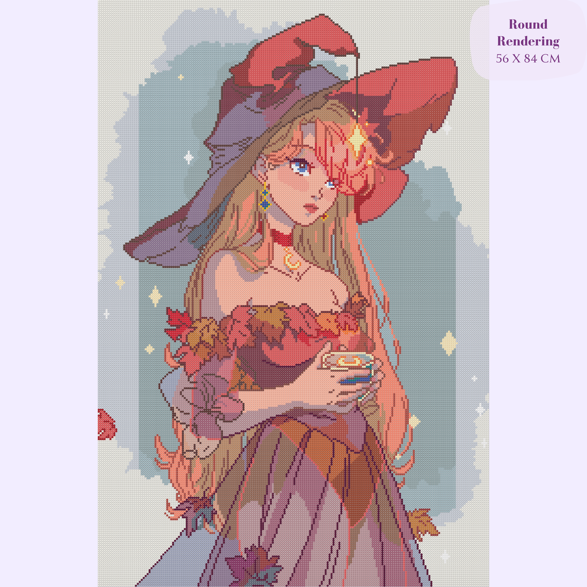 Emberlight Witch Hand-Rendered Diamond Painting