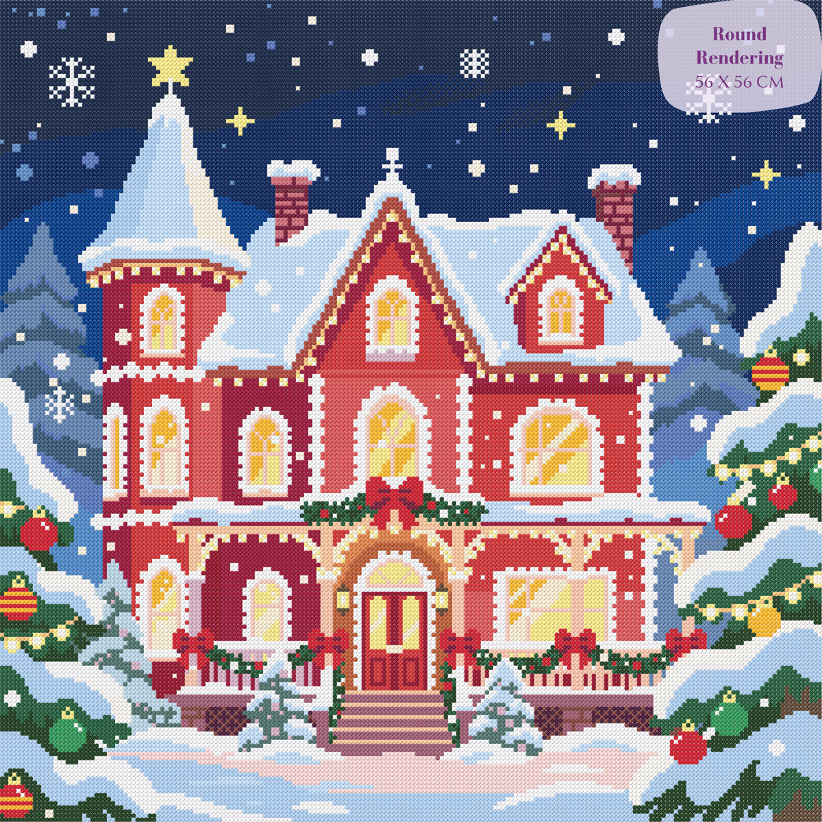 Merry Manor Hand-Rendered Diamond Painting