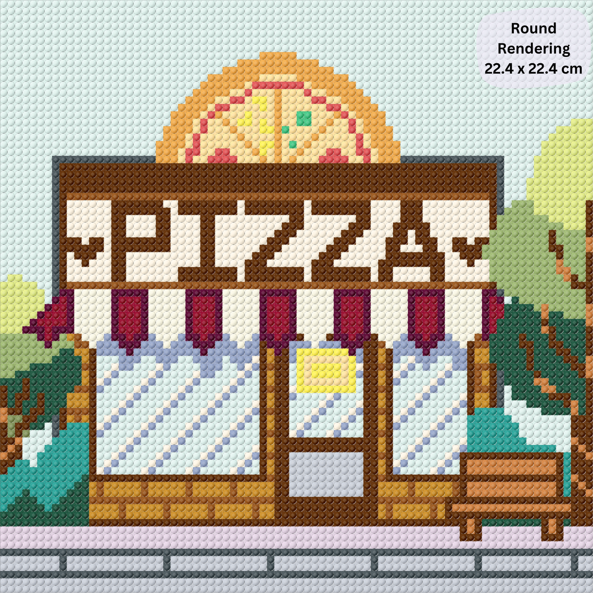 Pizza Plaza Hand-Rendered Diamond Painting