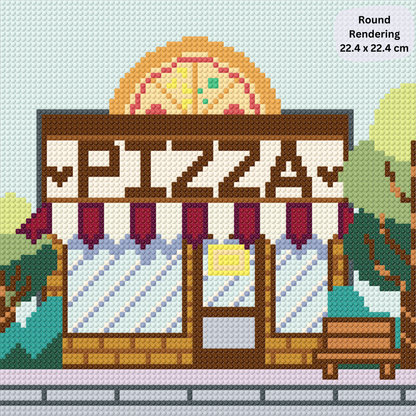 Pizza Plaza Hand-Rendered Diamond Painting
