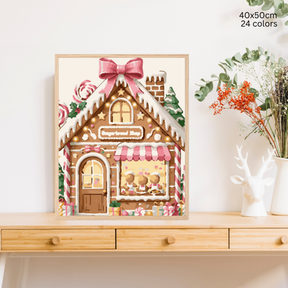 Frosted Gingerbread Shop: Paint-by-Number Christmas Collection (24/36/48 colors | No Frame)