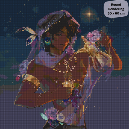 Oasis Dream: Hybrid-Rendered Diamond Painting
