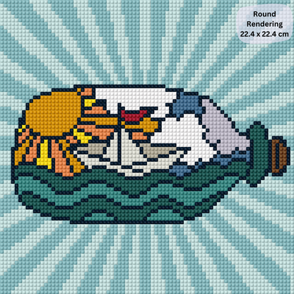 Ship in a Bottle: Hand-Rendered Diamond Painting