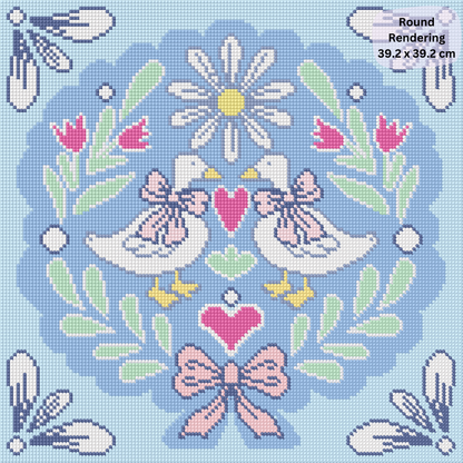 Goose Folk Art: Hand-Rendered Diamond Painting