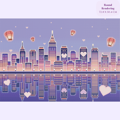 City of Love Hand-Rendered Diamond Painting
