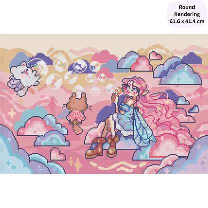 Fairy Bubbles: Hand-Rendered Diamond Painting