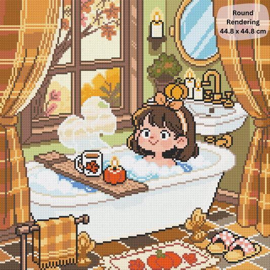 Autumn Bubble Bath Hand-Rendered Diamond Painting