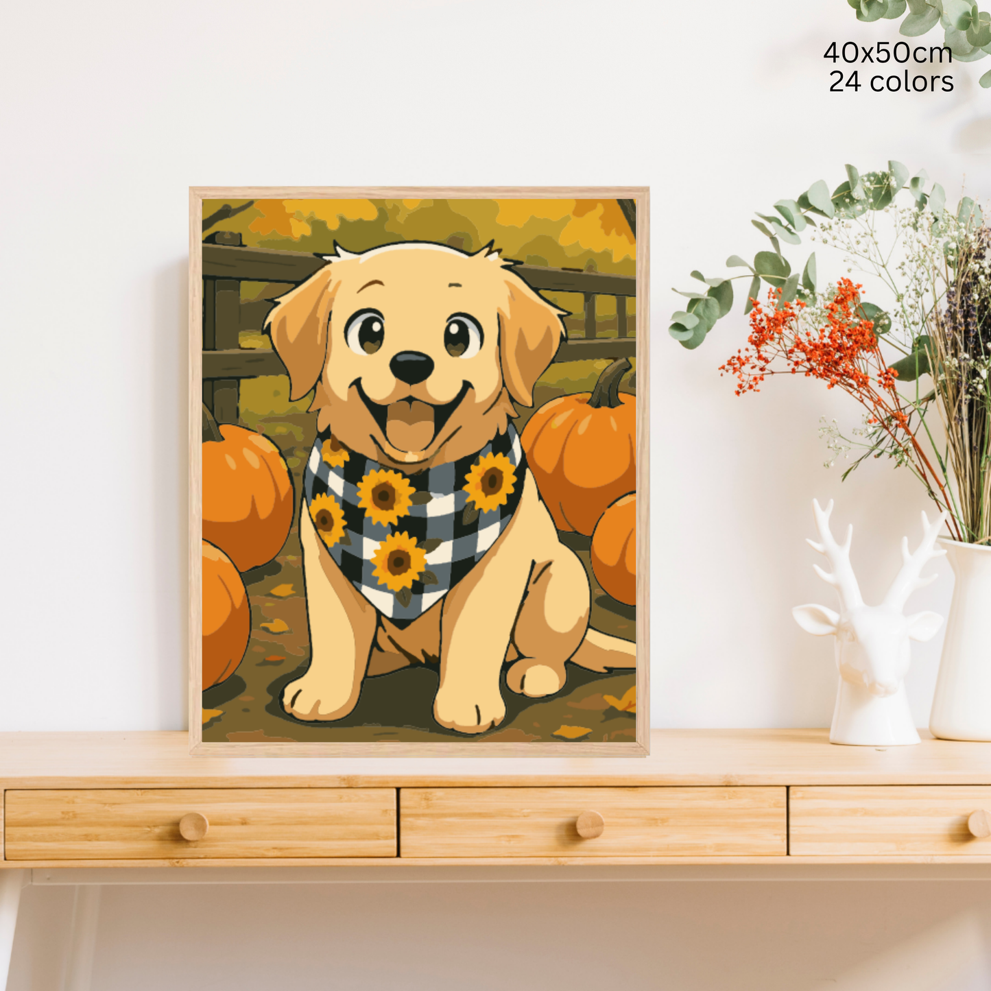 Pumpkin Patch Puppy: Paint-by-Number Collection (24/36/48 colors | No Frame)