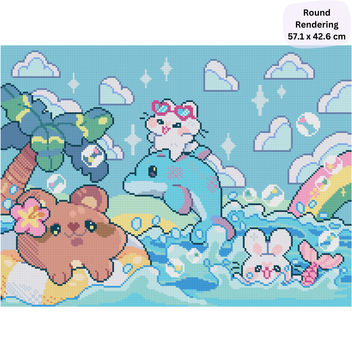 A Day at the Beach: Hand-Rendered Diamond Painting