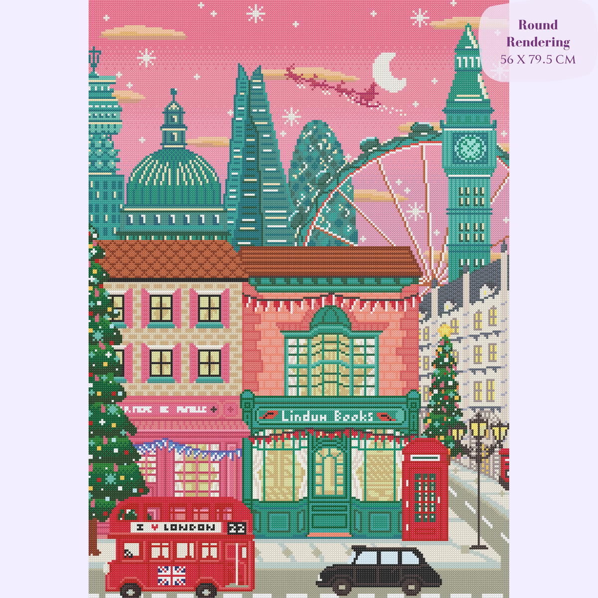 Christmas in London Hand-Rendered Diamond Painting