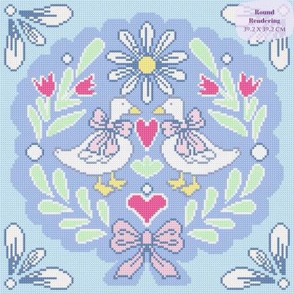 Goose Folk Art Hand-Rendered Diamond Painting