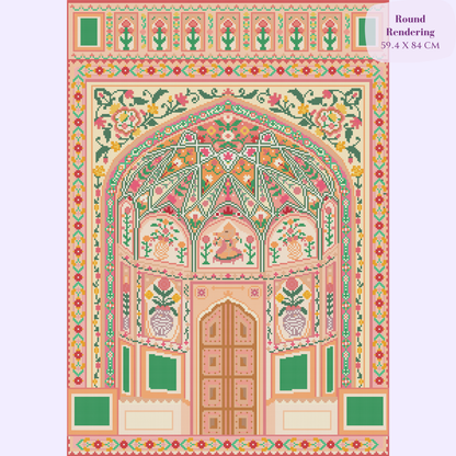 Amber Palace Hand-Rendered Diamond Painting