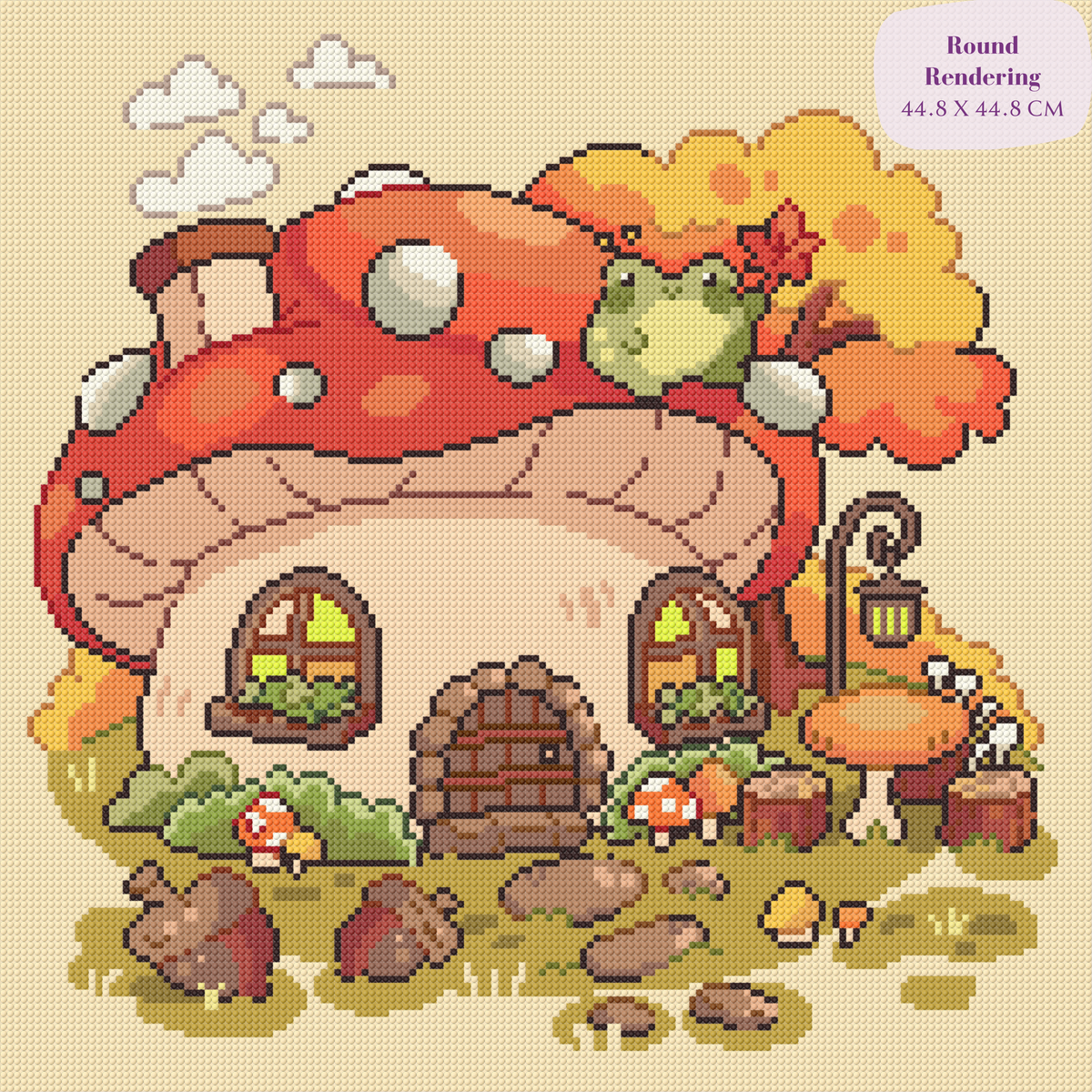 Tiny Cottage Hand-Rendered Diamond Painting