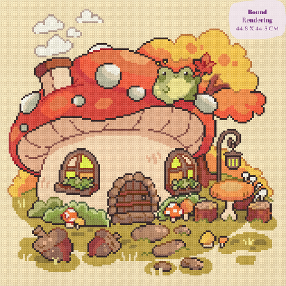 Tiny Cottage Hand-Rendered Diamond Painting