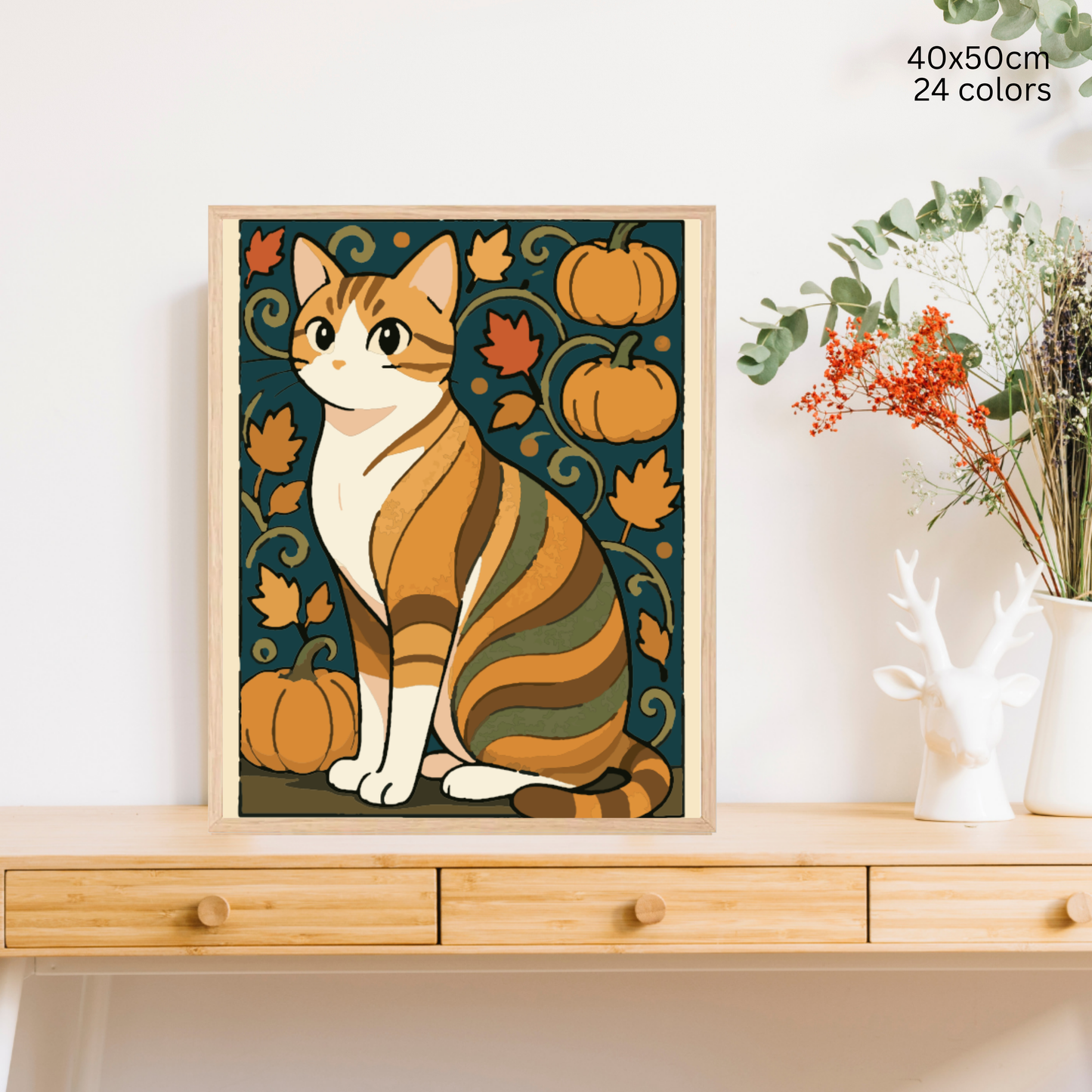Autumn Purr-Trait: Paint-by-Number Collection (24/36/48 colors | No Frame)