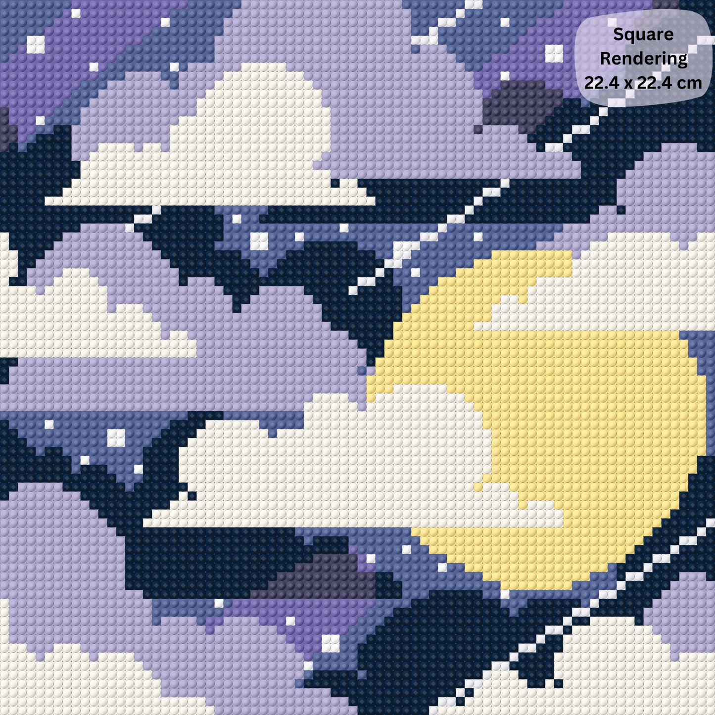 Midnight Moon: MINI Hand-Rendered Diamond Painting