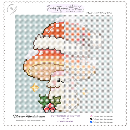 Merry Munchshroom: Hand-Rendered Diamond Painting Christmas Collection