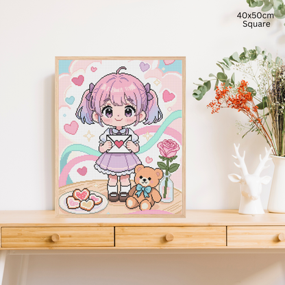 Cute Little Valentine: Hand-Rendered Diamond Painting Valentine Collection