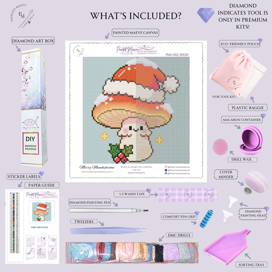 Merry Munchshroom: Hand-Rendered Diamond Painting Christmas Collection