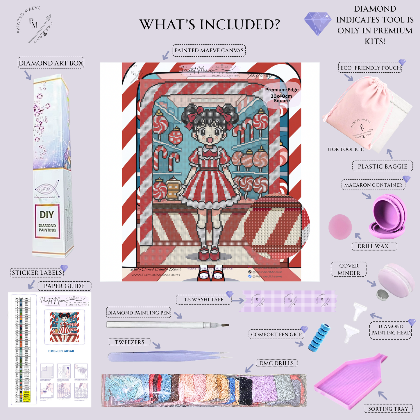 Lady Cane's Candy Stand: Hand-Rendered Diamond Painting Christmas Collection