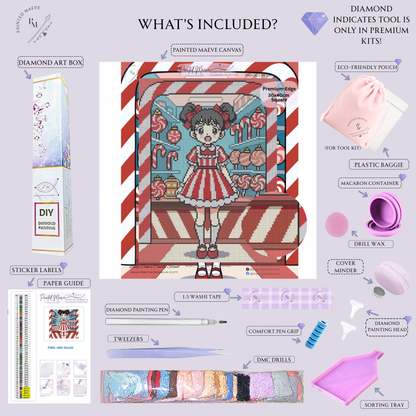 Lady Cane's Candy Stand: Hand-Rendered Diamond Painting Christmas Collection