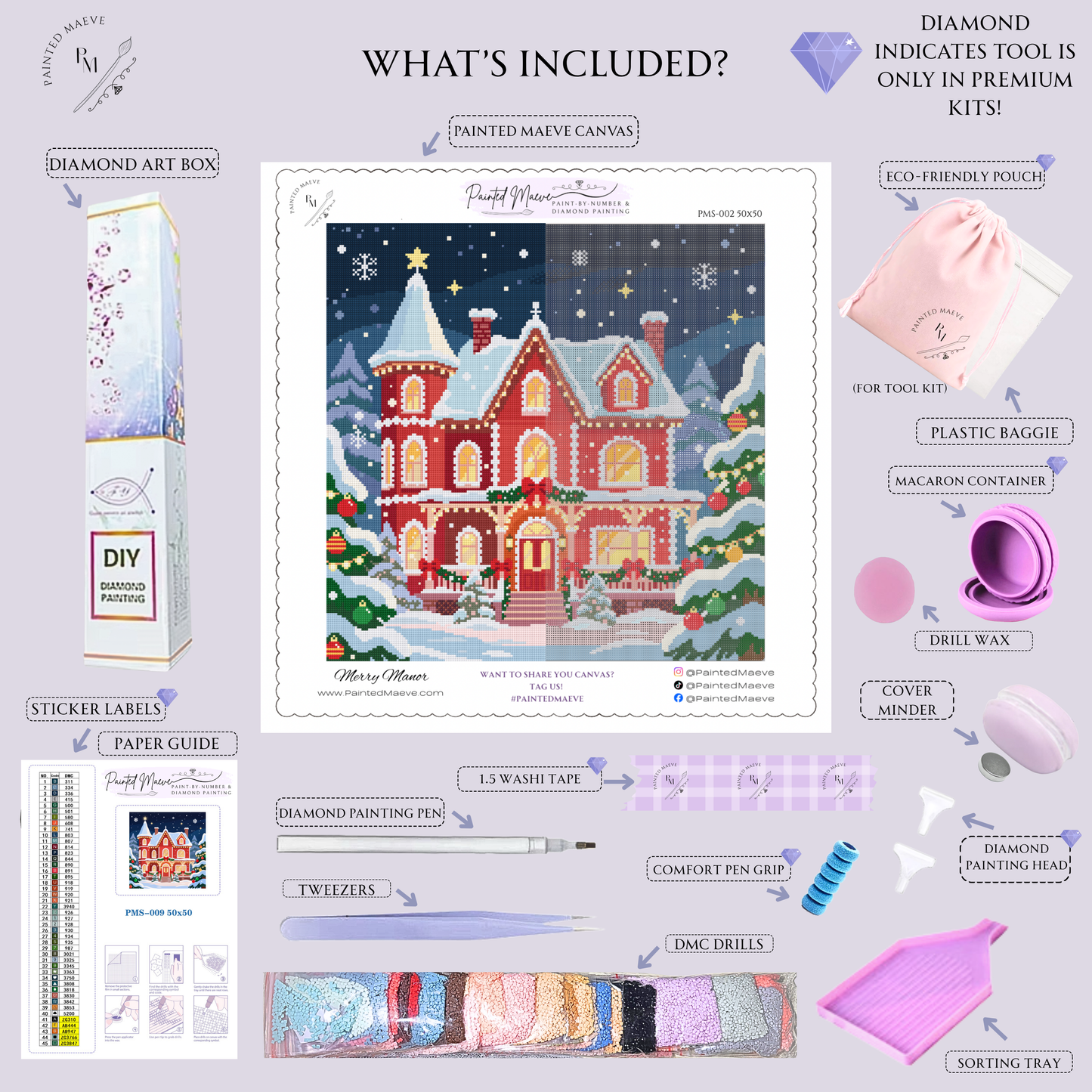 Merry Manor: Hand-Rendered Diamond Painting Christmas Collection