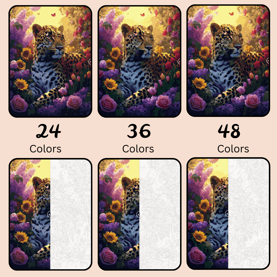 Floral Majesty: Paint-by-Number Collection (24/36/48 colors | No Frame)