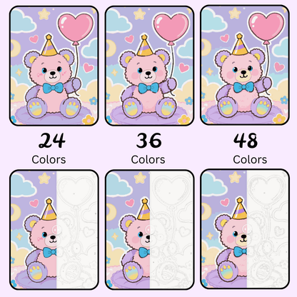 Party Teddy: Paint-by-Number Collection (24/36/48 colors | No Frame)