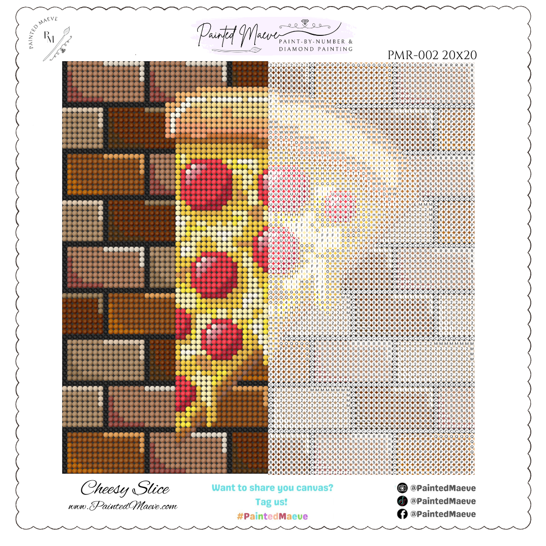 Cheesy Slice: MINI Hand-Rendered Diamond Painting Collection