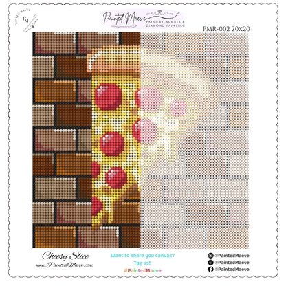 Cheesy Slice: MINI Hand-Rendered Diamond Painting Collection