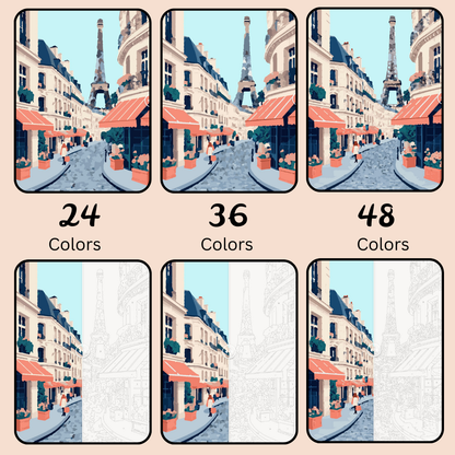 Parisian Bliss: Paint-by-Number Collection (24/36/48 colors | No Frame)