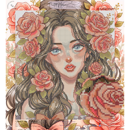 Under the Petals: Hand-Rendered Diamond Painting Collection