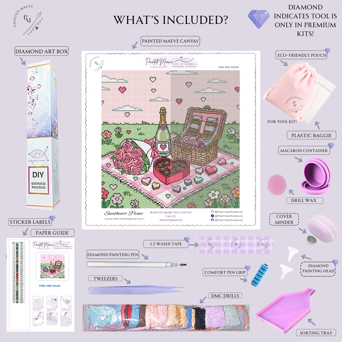 Sweetheart Picnic: Hand-Rendered Diamond Painting Valentine Collection