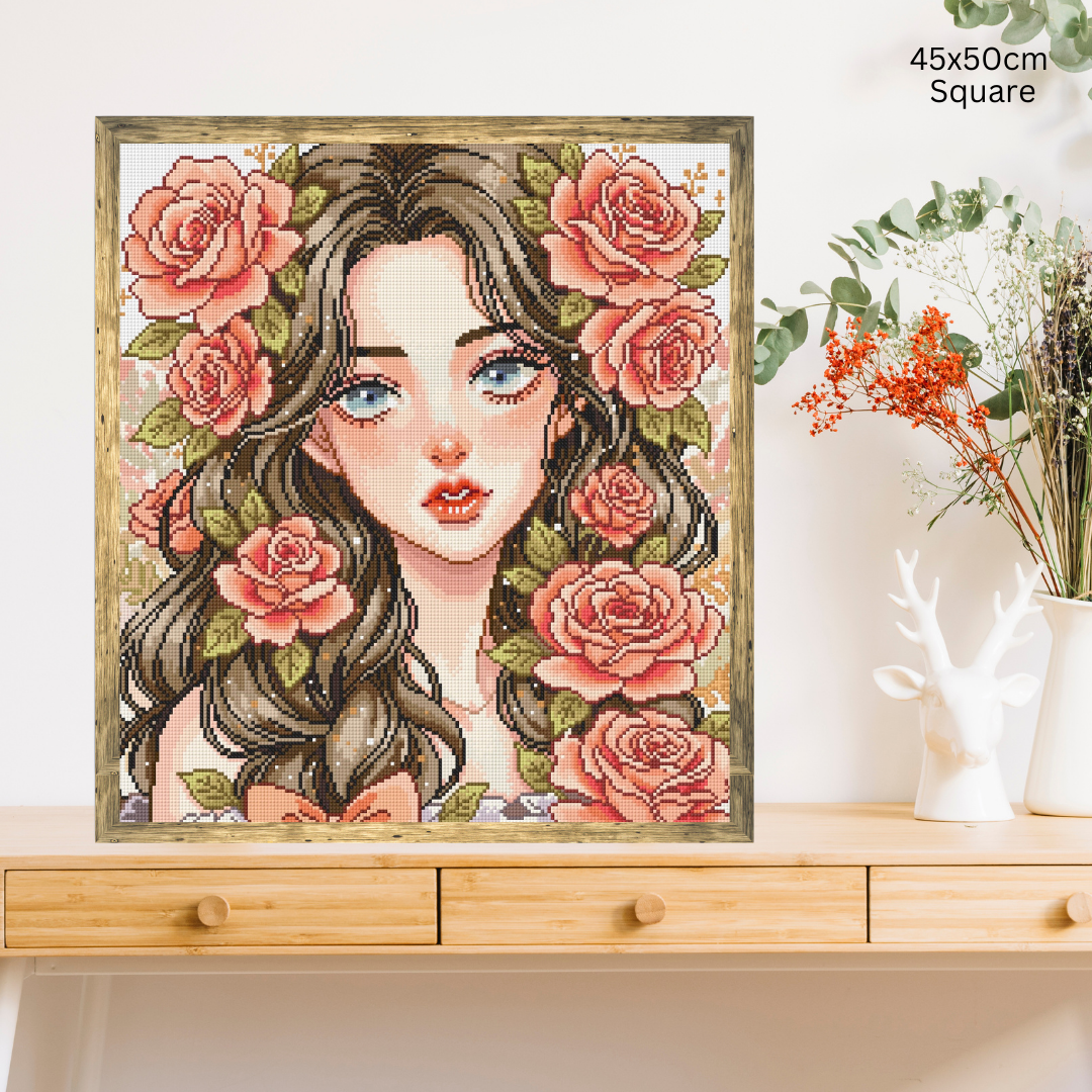 Under the Petals: Hand-Rendered Diamond Painting Collection