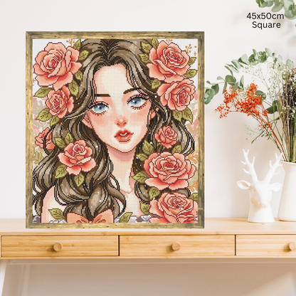 Under the Petals: Hand-Rendered Diamond Painting Collection