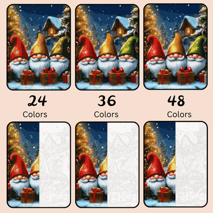 Gnome for the Holidays: Paint-by-Number Christmas Collection (24/36/48 colors | No Frame)
