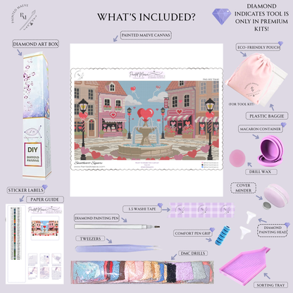 Sweetheart Square: Hand-Rendered Diamond Painting Valentine Collection