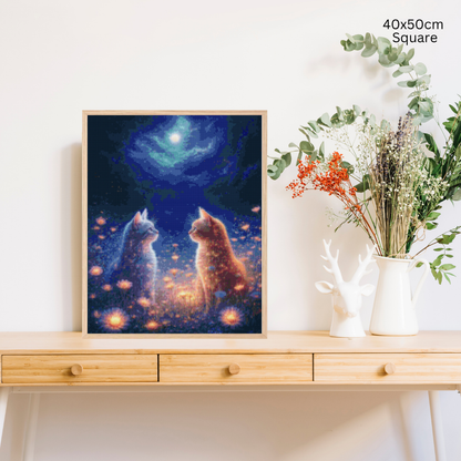 Moonlit Whiskers: Diamond Painting Collection