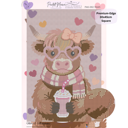 Moo's & Milkshakes: Hand-Rendered Diamond Painting Valentine Collection