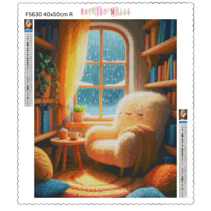 Cozy Reading Nook: Diamond Painting Collection
