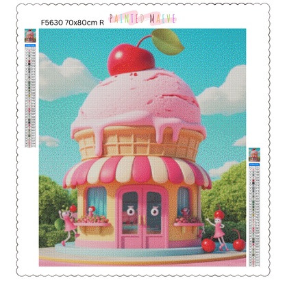 Strawberry Ice Cream Shop: Diamond Painting Collection