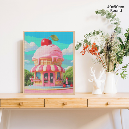 Strawberry Ice Cream Shop: Diamond Painting Collection