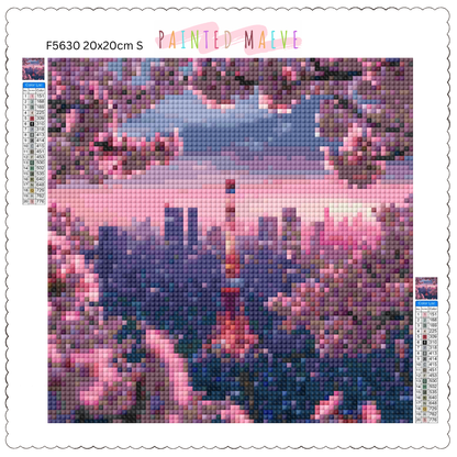 Cherry Blossom Glow: Diamond Painting Collection